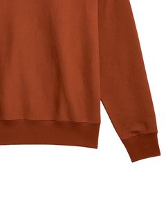Rust <b>Brown</b> <b>Fleece</b> Sweatshirt for Men Crewneck Pullover Long Sleeve Plain Casual Winter Warm Soft Cotton OEM Custom Design - Product Image 6