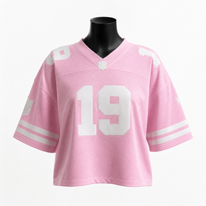 Camiseta Deportiva Informal de Malla Transpirable Rosa Extra Grande Personalizada para Mujer - Product Image 1