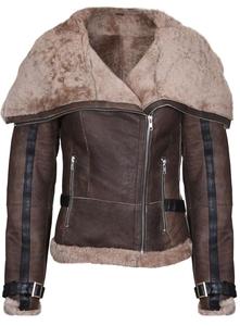 New Design Custom Made OEM Services Autumn Winter <b>Women's</b> Shearling Leather <b>Jacket</b> Waterproof POWER DRY Custom Colors Logo - Product Image 2
