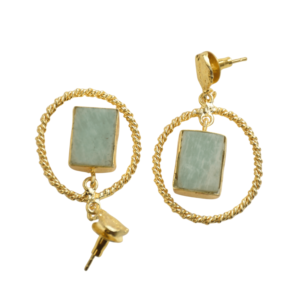 ต่างหูห้อยประดับอัญมณีสมัยใหม่ พร้อมหยดน้ำอัญมณีล้ำค่า ชุบทองขัดเงา และเครื่องประดับคุณภาพระดับพรีเมียม - Product Image 4