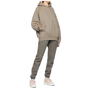 เสื้อฮู้ดผู้หญิงแบบสวมสบาย ผ้าฝ้ายฟลีซ 460 GSM บุซับในอุ่นสำหรับฤดูหนาว แฟชั่นลำลอง สั่งทำได้ตามแบบ OEM แบรนด์ส่วนตัว - Product Image 2