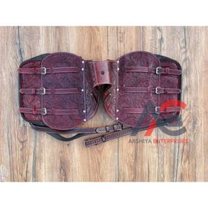 กระเป๋าแซดเดิลสไตล์ตะวันตก & กระเป๋าหนังแท้สลักลายดอกไม้สำหรับใส่ม้า - Product Image 1