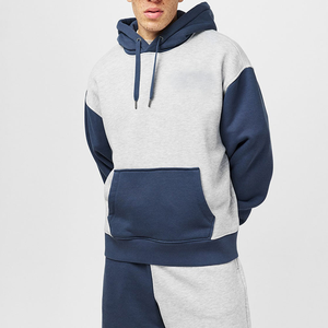 2025 nueva llegada ropa de calle personalizada gota hombro Color bloque contraste sudaderas con capucha 80% Algodón 20% poliéster sudaderas con capucha para Unisex - Product Image 1