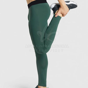 <b>Hot</b> Selling High Quality Men's Gym Fitness <b>Leggings</b> Quick Dry Lightweight Elastic Waist Polyester Spandex Customizable Full - Product Image 3