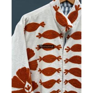 Uzbek Floral Embroidery Suzani Velvet Fabric Jacket Handmade Winter Jacket With Inside Lining Boho Hippie Jacket <b>Coat</b> - Product Image 2