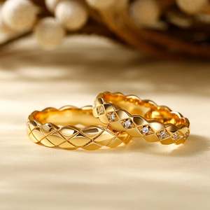 Jeulia Eternal Promise Geometric Sterling Silver Couple Rings Rose Gold Plated - Product Image 4