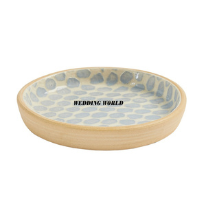 Vaisselle Bol à Chocolat en Bois Forme Ronde Plateau de Table Bol Doux Fait à la Main Meena Sticker Design Bol à Chocolat de Luxe - Product Image 4