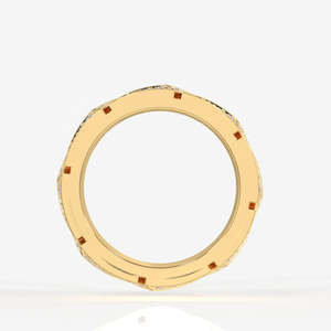 แหวนทอง 14K สำหรับผู้ชาย ประดับเพชรโมอิสซาไนต์ทรงกลม ดีไซน์หรูหรา - Product Image 6