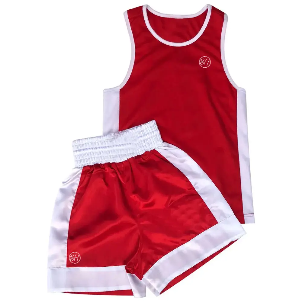 Custom made latest design boxing shorts and vests high quality printing pro boxing uniform unisex OEM customized logo uniform