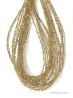Perles facettées en quartz diamant Herkimer de qualité supérieure, couleur jaune clair naturel, taille 2-3 mm, certifiées Alif International Aigs