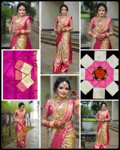 BELLE RICHE PALLU JACQUARD TRAVAIL TOUT SAREE EXCLUSIF JACQUARD BORDER Fashionharbour Bollywood Style Viscose pour les fêtes - Product Image 4