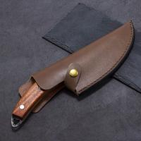 Étui à couteau en cuir véritable de qualité supérieure, housse de lame marron, fermeture à bouton-pression, passant de ceinture, outil de chasse et de camping en plein air