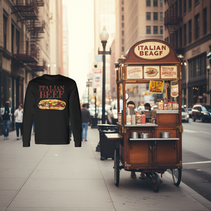 T-shirt à manches longues et polos promotionnels au design unique, thème Sandwich au bœuf italien et Cuisine de Chicago - Product Image 3