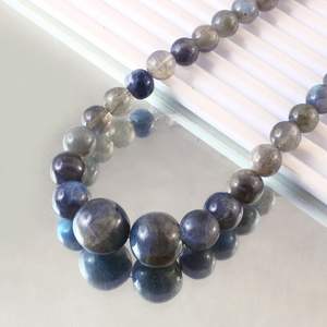 Collier pendentif en labradorite lisse de grande taille, de qualité incroyable, pour enfants, bleu chatoyant, argent sterling 925 plaqué or 14 carats - Product Image 3