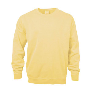 Sudadera Casual para Hombre, 100% Algodón, Cuello Redondo, Manga Larga, Color Amarillo Sólido, Ecológica, Premium, para Invierno, Venta al Por Mayor - Product Image 1