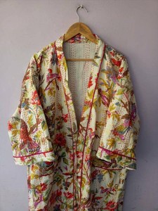 Fait à la main indien Floral Kantha femmes 100% coton Kimono Robe parole longueur lavable naturel avec approvisionnement en gros qualité d'exportation - Product Image 2