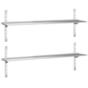 ชั้นวางของติดผนังสแตนเลสเกรดพรีเมียม - 2000x300 มม. - 2 ชั้น - Product Image 1