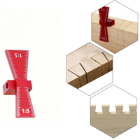 Alat Penanda Sambungan Kayu Dovetail dari Aluminium Alloy, Template Jig Penanda Dovetail 1:5 & 1:8 dengan Skala, Peralatan DIY