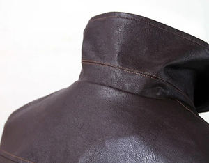 Chaqueta de Aviador de Piel de Oveja de Alta Calidad, Ajustada, de Cuero Sintético para Hombre, Chaqueta de Invierno de Cuero Real Personalizada, Chaqueta de Lona Alemana para Hombre - Product Image 3