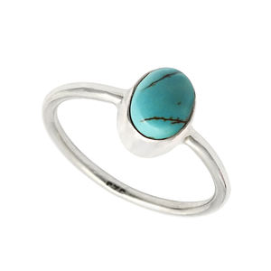 Latest Design 925 Sterling Silver Natural <b>Turquoise</b> Gemstone Oval Stone Shape Daily Wear <b>Ring</b> for Woman Girls Handmade Jewelry - Product Image 1