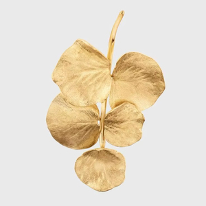 ของตกแต่งผนังรูปใบไม้สีทองแขวนผนังโลหะหรูหราสำหรับห้องนั่งเล่นตกแต่งด้วยศิลปะใบไม้สีทองการตกแต่งภายในบ้านที่ทันสมัย - Product Image 1