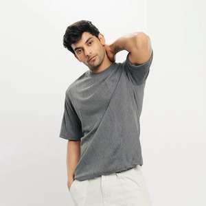 T-shirt en jersey de coton unisexe vintage délavé à l'acide 240g Logo personnalisable respirant surdimensionné grande taille pour hommes - Product Image 6