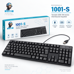 Teclado Español USB. Teclado USB con cable en español, 104 teclas, tamaño completo, teclado de plástico, Plug and Play para computadora de escritorio y portátil - Product Image 3