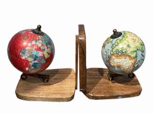 Venta caliente de aluminio son sujetalibros de globo de madera hecho a mano diseño único sujetalibros de globo náutico por fabricante y proveedores indios - Product Image 4