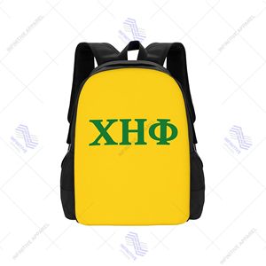 Chi Eta Phi Sac à dos décontracté pour ordinateur portable avec fermeture à glissière et motif de lettres - Product Image 1