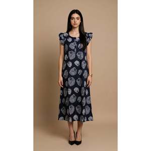 Evolove X Venus Women's Premium 100% Cotton Round Neck <b>Long</b> Sleeve Short <b>Nighty</b>-Soft Breathable Lightweight Printed - Product Image 4