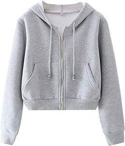Women's Spring Casual Printed Letter Pattern Short <b>Zip</b>-<b>Up</b> Eco-Friendly Fleece Hoodie - Product Image 5