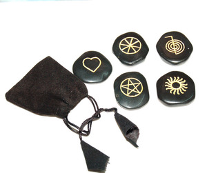 หินกึ่งมีค่าสำหรับงานฝีมือชุดดูดซับน้ำอาเกตสีดำ | ชุดรักษา wiccan - Product Image 2