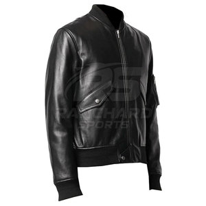 Chaqueta Bomber de Cuero Clásica, Moderna, Cómoda y Elegante, Chaqueta Bomber de Cuero Cálida, Suave y Moderna para el Día a Día - Product Image 2