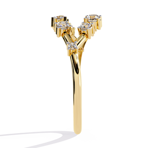 Bague en or massif 14 carats avec diamants naturels, style unique à double bande ouverte, bijoux de fiançailles personnalisés de créateur - Product Image 5