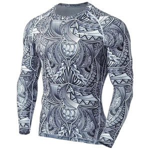 2026 New <b>Men's</b> Quick Dry Compression MMA Rashguard Sublimated Long Sleeve Slim Fit Running Gym Gear Breathable Sustainable - Product Image 1