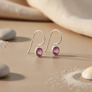 Boucles d'oreilles en argent 925 plaqué or serties de diamants floraux et de topaze rose pour les femmes, fiançailles, mariage, anniversaire - Product Image 3