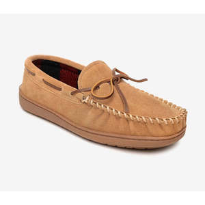 Mocassini da Uomo Marroni con Punta Dorata, Tomaia Traspirante in Pelle Scamosciata e Pelle, con Soletta in Gomma e Rete - Product Image 1