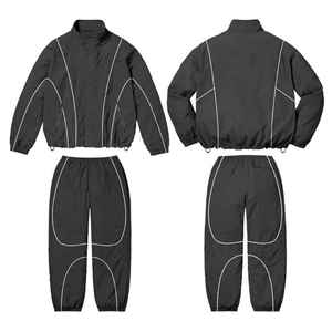 Ensemble de survêtement d'entraînement léger et respirant pour homme, coupe-vent de sport d'hiver, grande taille, avec logo personnalisé - Product Image 3