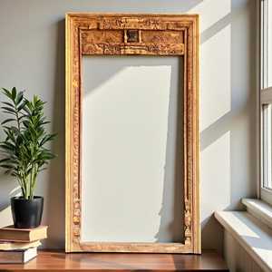 MARCO DE ESPEJO DE MADERA, Marco de Espejo Vintage, Accesorio Decorativo, Decoración Artesanal para el Hogar, Espejo de Diseño a Precio de Mayoreo - Product Image 1