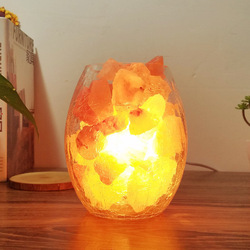 Abat-jour en verre Offre Spéciale cristal pierre de roche gradateur et veilleuse toute la lampe de sel de l'Himalaya de glace esthétique naturelle - Product Image 2