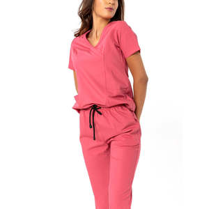 Uniforme de uso diario con cuello en V para Hospital, traje de tela de verano con estilo, ropa de lavado duradera para salón de belleza - Product Image 5