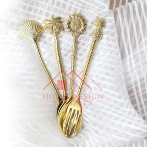 Achetez un ensemble de couverts en laiton à un prix abordable, cuillère de Table de haute qualité au meilleur prix - Product Image 4