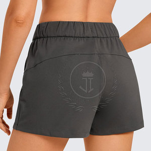 Comfortable Breathable Eco-Friendly Quick Dry Casual Wear High <b>Waist</b> Lightweight Polyester/Cotton Women Shorts - Product Image 2