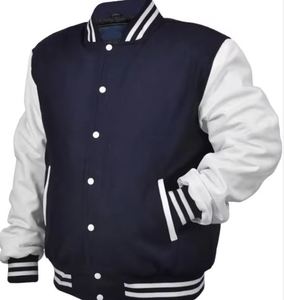 Chaqueta universitaria de estilo callejero para hombre, chaqueta universitaria de cuero genuino, mezcla de lana XS, chaqueta CollegeBaseballjacket para hombre - Product Image 6