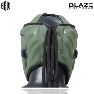 Casque de boxe en cuir de vachette personnalisé Leca-Up OEM, séchage rapide, protection de la tête MMA, couleur personnalisée pour le kickboxing, le karaté, le taekwondo, le mannequin - Product Image 5