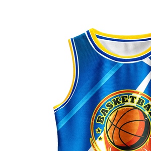 Maillot de basketball personnalisable imprimé pour homme, sans manches, col en V, coupe athlétique, 100 % polyester, respirant et anti-humidité - Product Image 3