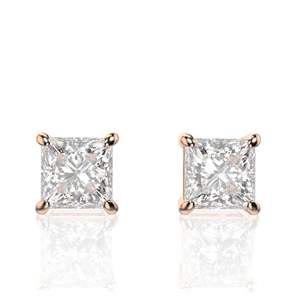 ต่างหูเพชรเม็ดเดี่ยว2.00สำหรับผู้หญิง ctprincess แบบตัด - Product Image 3