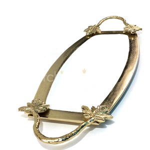 Nouveau plateau de service en aluminium de conception arabe pour des tables à manger grand pour servir des casse-croûte et le plateau ovale d'assiette de nourriture de restaurant de chocolat - Product Image 6