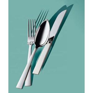 Exclusive <b>Vintage</b> Design Long Handle Stainless Steel <b>Cutlery</b> <b>Set</b> Custom Knives and Spoon Fork Sustainable Metal Material - Product Image 1