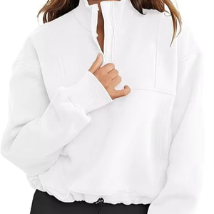 Sudaderas de manga larga con media cremallera para mujer, Jersey informal de gran tamaño, Tops, trajes de moda de otoño, ropa Y2k 2025 - Product Image 1
